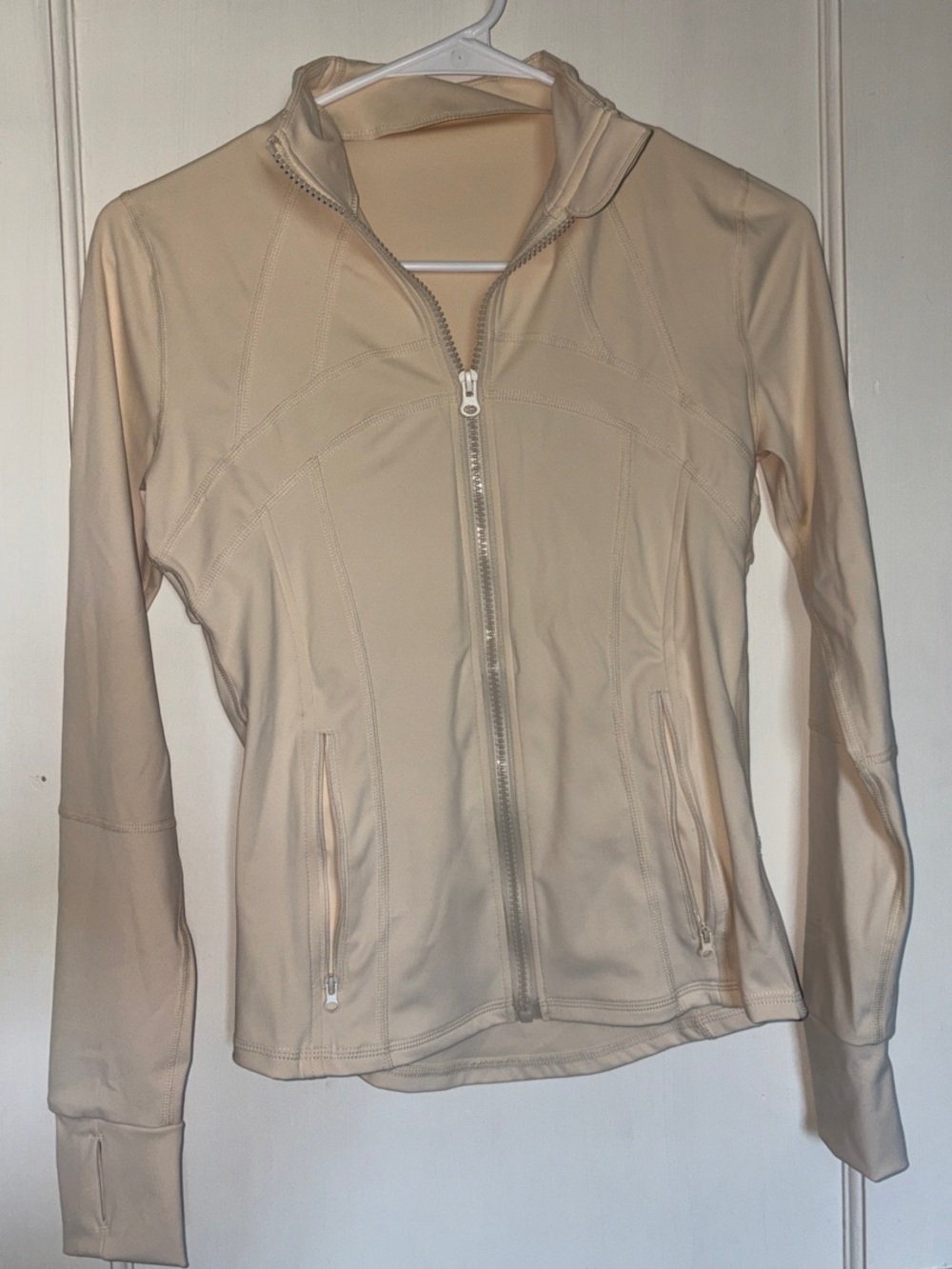 Women’s Beige Zip-Up Long Sleeve Jacket